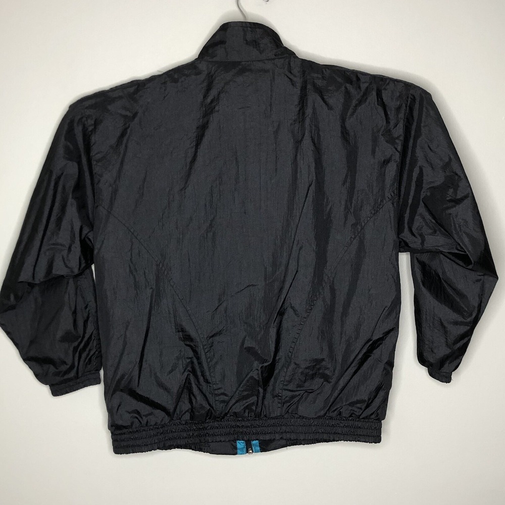 Bolo Spirit Men's Large Black Retro Windbreaker Full Zip Lined Track Jacket VTG - Picture 2 of 6